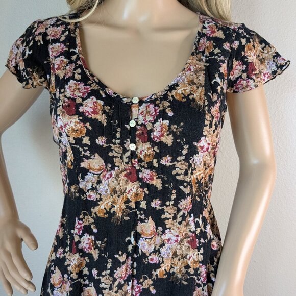 Denim and Supply Ralph Lauren Dress Size 6 Floral Flutter Sleeve Hi-Low hem - Picture 2 of 16